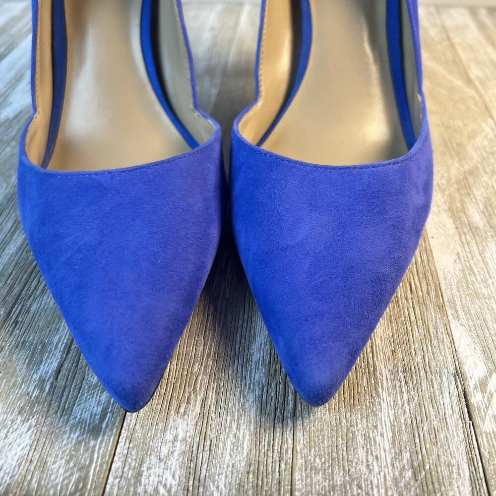 Ann Taylor Royal Blue Suede Pointed-Toe Pumps - Picture 4 of 11
